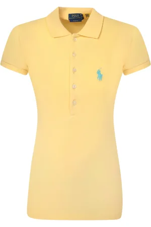Ralph Lauren Tops, Dames, Geel, XS, Katoen, Gele Slim Fit Polo Shirt