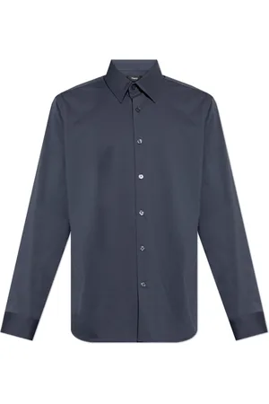 THEORY Overhemden, Heren, Blauw, M, Katoen, Klassiek overhemd