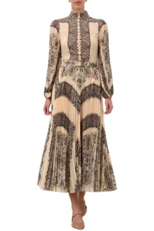 ZIMMERMANN Kleedjes, Dames, , M, Paisley Plooirok Midi Rok