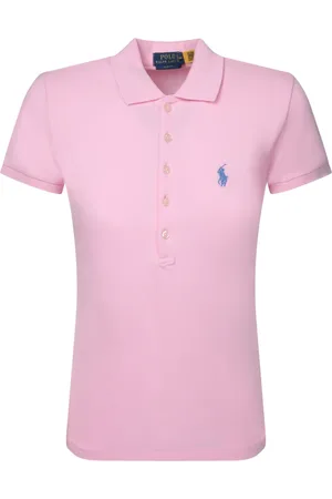 Ralph Lauren Tops, Dames, Roze, L, Katoen, Roze Piquet Polo Shirt