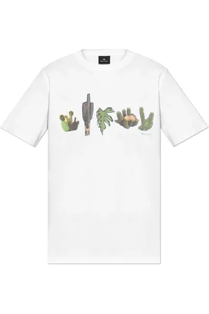 Paul Smith Tops, Heren, Wit, XL, Katoen, Bedrukt T-shirt