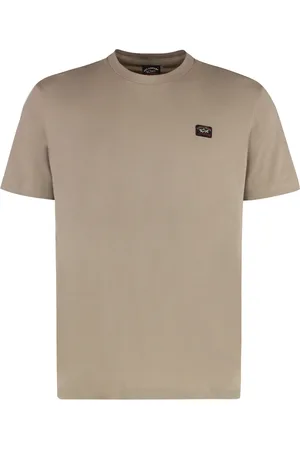 Paul & Shark Tops, Heren, , 3Xl, Katoen, Geribbelde ronde hals katoenen T-shirt
