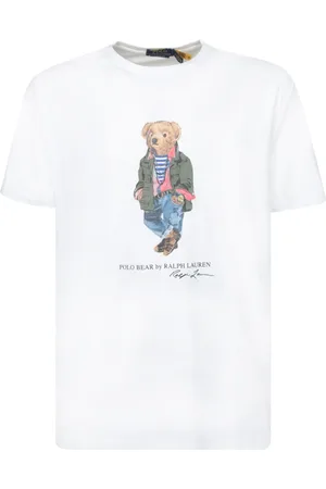 Ralph Lauren Tops, Heren, Wit, L, Katoen, Casual Polo Bear Grafische T-shirt