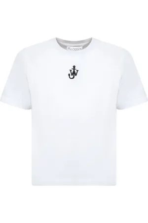 J.W.Anderson Tops, Dames, Wit, M, Katoen, Anker Logo Katoenen T-shirt