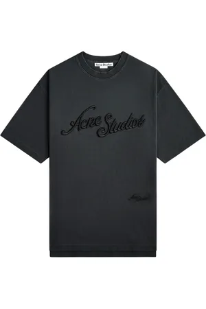 Acne Studios Tops, Heren, Zwart, L, Katoen, Casual Katoenen T-shirt in Verschillende Kleuren