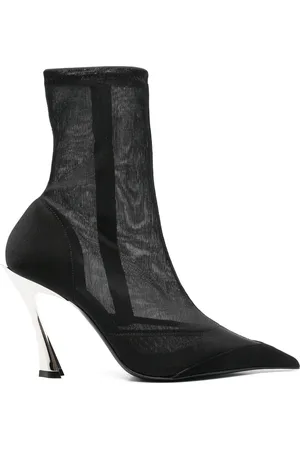 MUGLER Schoenen, Dames, Zwart, 36 EU, Suède, Zwarte hoge hakken met zijrits