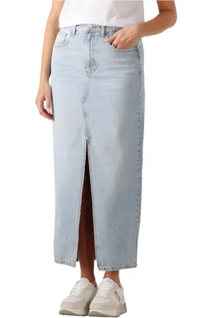 Liu Jo Rokken, Dames, Blauw, W26, Blauwe Rechte Midi Rok