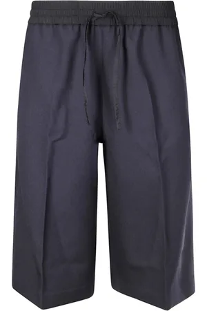 STUDIO NICHOLSON Korte broeken, Dames, Blauw, M, Navy Blauw Elastische Trekkoord Broek