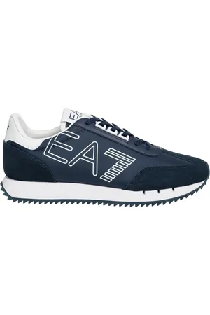 EA7 Schoenen, Heren, Blauw, 41 EU, Multicolor Vetersluiting Sneakers