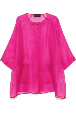 GIANLUCA CAPANNOLO Mantels, Dames, Roze, S, Fuchsia Roze Open Voorkant Jas