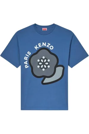 Kenzo Tops, Heren, Blauw, L, Pop Jersey Bedrukt T-shirt