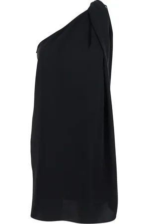 P.A.R.O.S.H. Kleedjes, Dames, Zwart, XS, Zwarte One-Shoulder Tech Fabric Jurk