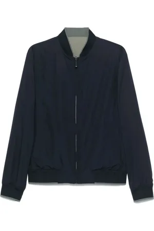 CANALI Jassen, Heren, Blauw, L, Navy Blauwe Baseball Jack met Rits