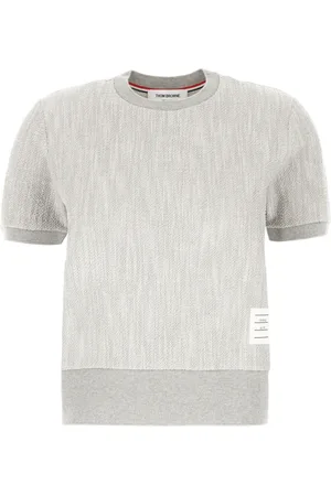 Thom Browne Tops, Dames, Grijs, S, Katoen, Casual Katoenen T-Shirt voor Mannen