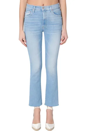 Mother Jeans, Dames, Blauw, W28, Regular Fit Sneak Jeans