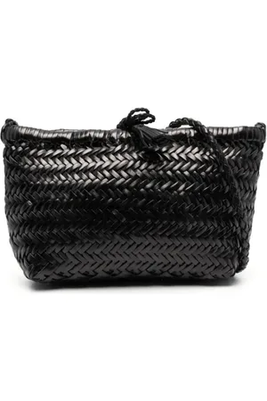 Dragon Diffusion Tassen, Dames, Zwart, ONE Size, Gevlochten Leren Schoudertas