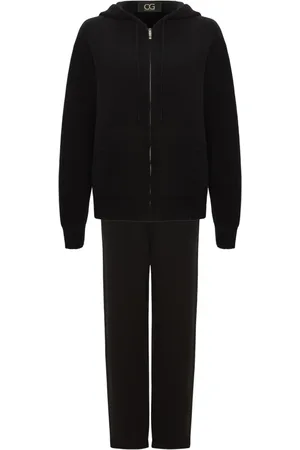 CESARE GASPARI Jumpsuits & Playsuits, Dames, Zwart, M, Wol, Merino Hoodie Kostuum Penelope - Zwart