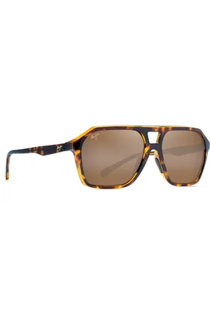 Maui Jim Accessoires, Dames, Bruin, ONE Size, Aviator Zonnebril Wedges H880 in Havana