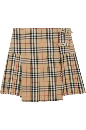 Burberry Rokken, Dames, , 2Xs, Wol, Vintage Check Wollen Rok