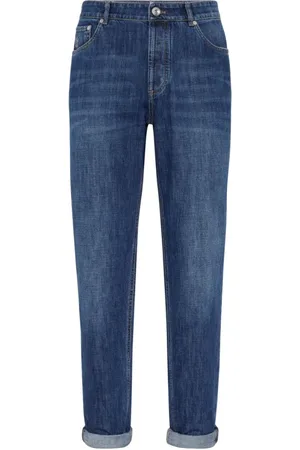Brunello Cucinelli Jeans, Heren, Blauw, XL, Katoen, Ocean Tapered Jeans
