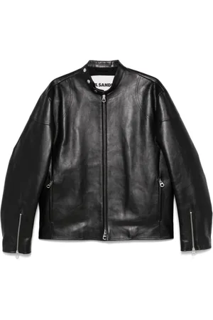 Jil Sander Jassen, Heren, Zwart, L, Zwart rits-voorzijde buitenkleding met zakken