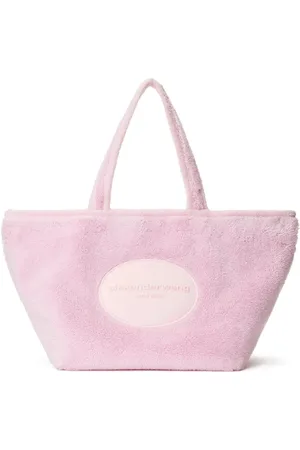Alexander Wang Tassen, Dames, Roze, ONE Size, Lichtroze reliëflogo handtas