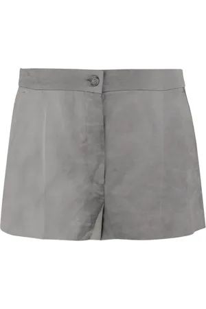 Pinko Korte broeken, Dames, Grijs, 2Xs, Katoen, Visocsa Blend Korte Broek Grijs