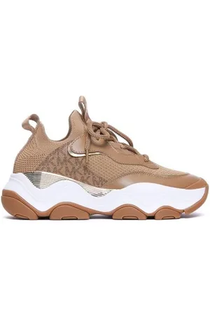 Michael Kors Schoenen, Dames, Bruin, 39 EU, Leer, Gebreide trainer voor Atlas-stijl