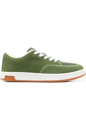 Kenzo Schoenen, Heren, Groen, 40 EU, Groene Sneakers met Rubberen Zool
