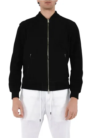 DFOUR Jassen, Heren, Zwart, L, Leer, Slim Fit Leren Bomberjack