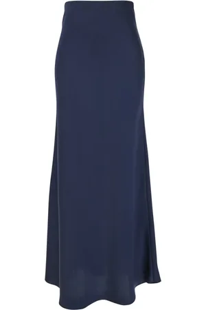 Plaîn Units Rokken, Dames, Blauw, S, Satijn, Blauwe Ruche Satijnen Lange Rok