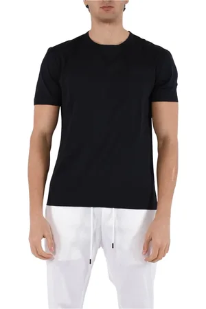 Dondup Tops, Heren, Blauw, L, Katoen, Jersey T-shirt met slim fit
