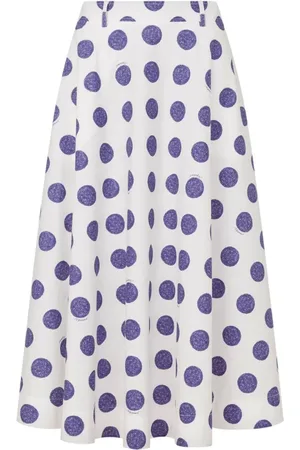 Moschino Rokken, Dames, Veelkleurig, S, Rok met witte stippen op middellange lengte