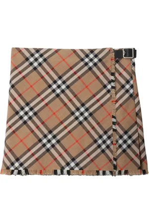 Burberry Rokken, Dames, Bruin, 3Xs, Rok met Nova Check Print en Gesp