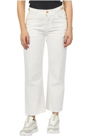 GAËLLE Broeken, Dames, Wit, W31, Witte Broek met Gouden Taille Accessoire