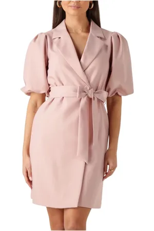 NOTRE-V Kleedjes, Dames, Roze, XL, Denim, Betoverende Roze Mini Jurk