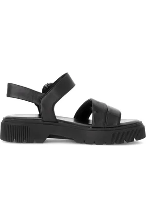 Gabor Schoenen, Dames, Zwart, 42 EU, Leer, Zwarte damessandaal voor de zomer