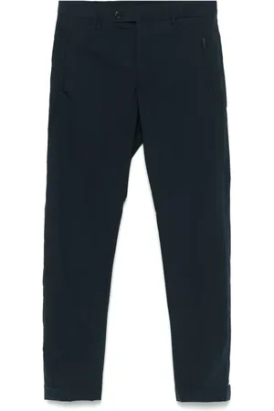 Incotex Broeken, Heren, Blauw, 2Xl, Navy Blauwe Chinos Elastische Taille Broek
