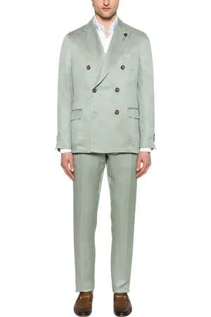LARDINI Pakken, Heren, Groen, 2Xl, Salie Groen Dubbel-Borst Pak