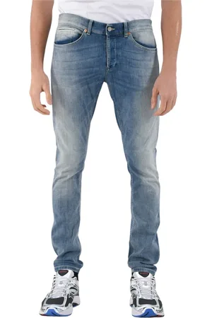 Dondup Jeans, Heren, Blauw, W32, Katoen, Gebruikte Skinny Fit Jeans met Metalen Logo