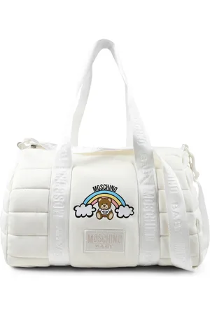 Moschino Interieur, unisex, , ONE Size, Katoen, Ivoor luiertas met Teddy Bear