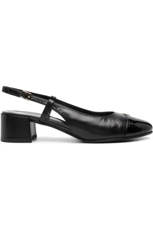 Tory Burch Schoenen, Dames, Zwart, 40 EU, Leer, Cap-Toe Slingback Pumps