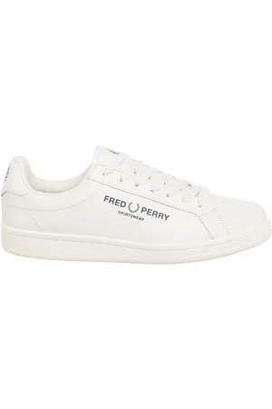 Fred Perry Schoenen, Heren, Wit, 41 EU, Leer, Eenvoudige B721 Sneakers met Vetersluiting