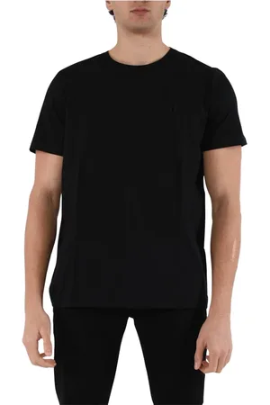 Dondup Tops, Heren, Zwart, L, Katoen, Jersey T-shirt met slim fit