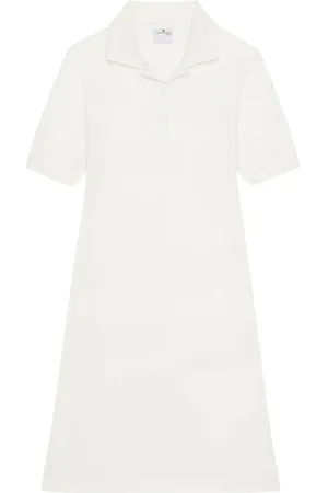 Courrèges Kleedjes, Dames, Wit, XS, Witte Polo Kraag Jurk