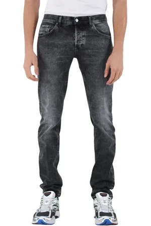 Dondup Jeans, Heren, Grijs, W34, Katoen, Skinny Jeans met Metalen Logo