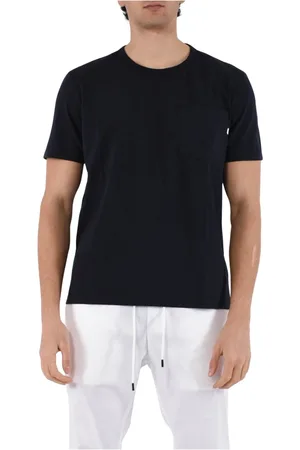 Dondup Tops, Heren, Blauw, L, Katoen, Jersey T-shirt met zak