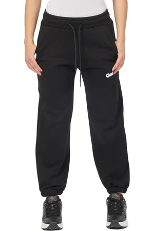 GAËLLE Broeken, Dames, Zwart, L, Zwarte sportieve broek met trekkoord in de taille