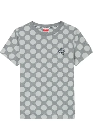 Kenzo Tops, Dames, Grijs, M, Olifant Print T-shirt en Polo