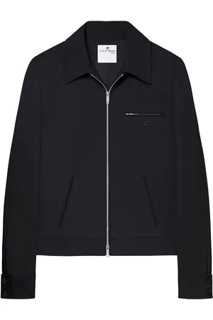 Courrèges Jassen, Heren, Zwart, M, Zwarte Klassieke Kraag Jas